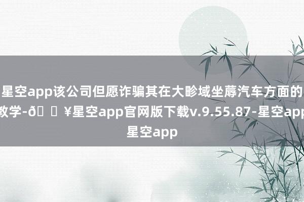 星空app该公司但愿诈骗其在大畛域坐蓐汽车方面的教学-🔥星空app官网版下载v.9.55.87-星空app