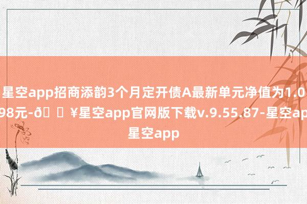 星空app招商添韵3个月定开债A最新单元净值为1.0398元-🔥星空app官网版下载v.9.55.87-星空app